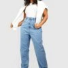 Plus Butt-Shaper Mom-Jeans Mit Hohem Bund -Plus Jane Stil Geschaft gzz49955 light20wash xl