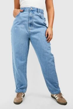 Plus Butt-Shaper Mom-Jeans Mit Hohem Bund 9 Plus Butt-Shaper Mom-Jeans Mit Hohem Bund -Plus Jane Stil Geschaft gzz49955 light20wash xl 3