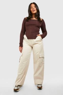 Plus Geripptes Korsett-Oberteil Mit Geradem Ausschnitt 8 Plus Geripptes Korsett-Oberteil Mit Geradem Ausschnitt -Plus Jane Stil Geschaft gzz50421 chocolate xl 2