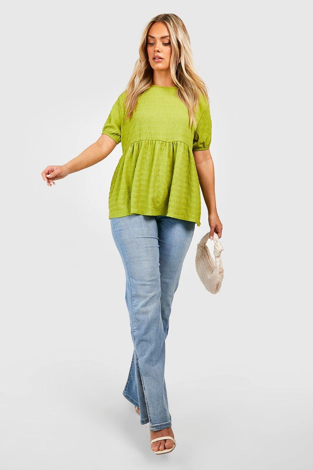 Plus Kurzärmliges Strukturiertes Kitteloberteil 5 Plus Kurzärmliges Strukturiertes Kitteloberteil – Bild 3