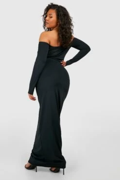 Plus Mattes Premium Bardot-Maxikleid -Plus Jane Stil Geschaft gzz50929 black xl 1