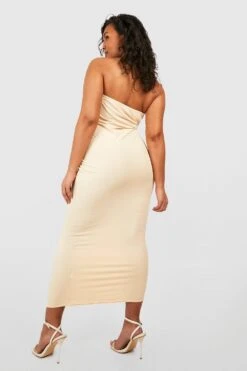 Plus Mattes Premium Bandeau-Midikleid -Plus Jane Stil Geschaft gzz50930 sand xl 1