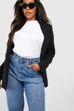 Plus Lockere Mittelblaue Jeans Mit Geradem Bein -Plus Jane Stil Geschaft gzz50958 mid20wash xl 3