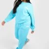 Plus Sweatshirt-Trainingsanzug Mit Print -Plus Jane Stil Geschaft gzz51097 aqua xl