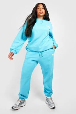 Plus Sweatshirt-Trainingsanzug Mit Print -Plus Jane Stil Geschaft gzz51097 aqua xl 2