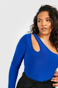 Plus Einärmliger Cut-Out Body -Plus Jane Stil Geschaft gzz51648 cobalt xl 3