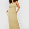 Plus Geripptes Maxikleid Mit Cut-Out Detail -Plus Jane Stil Geschaft gzz52260 sage xl