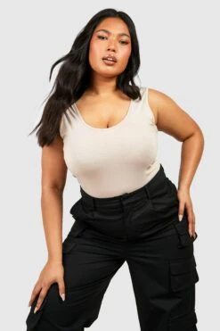 Plus Basic Rundhals-Body Aus Jersey