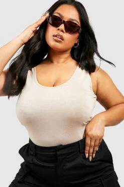 Plus Basic Rundhals-Body Aus Jersey 8 Plus Basic Rundhals-Body Aus Jersey -Plus Jane Stil Geschaft gzz52321 stone xl 2