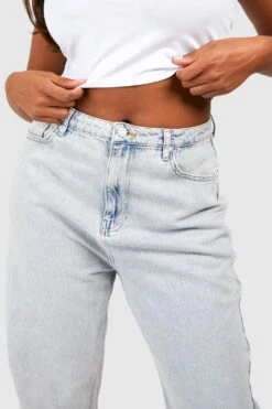 Plus Gerade Jeans Mit Acid-Waschung -Plus Jane Stil Geschaft gzz52947 acid20wash20light20blue xl 3