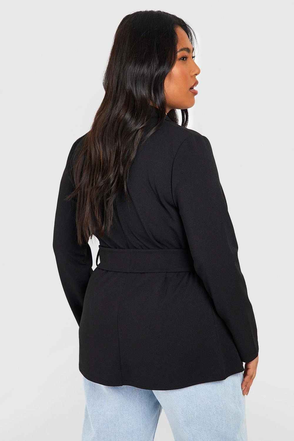 Plus Jersey-Blazer Mit Geschnürter Taille 4 Plus Jersey-Blazer Mit Geschnürter Taille – Bild 2