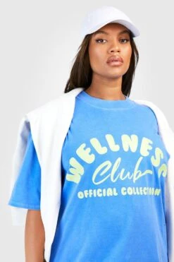 Plus Oversize T-Shirt Mit Bubble Wellness -Plus Jane Stil Geschaft gzz53989 cobalt xl 3