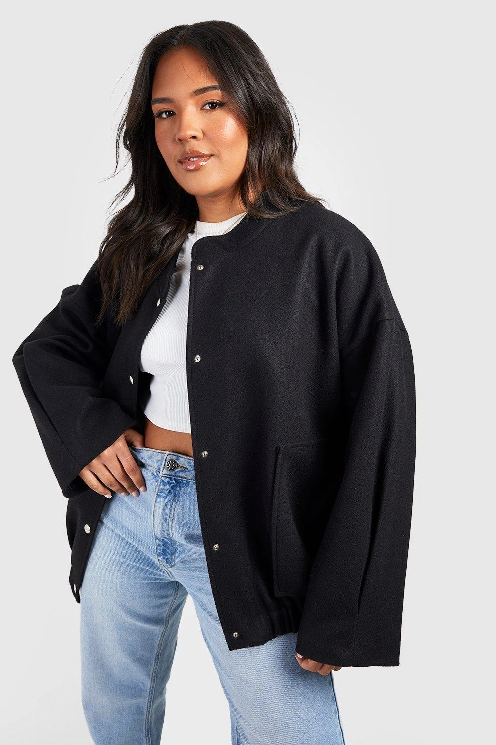 Plus Oversize Bomberjacke In Wolloptik 3 Plus Oversize Bomberjacke In Wolloptik