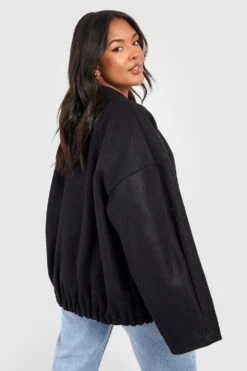 Plus Oversize Bomberjacke In Wolloptik 7 Plus Oversize Bomberjacke In Wolloptik -Plus Jane Stil Geschaft gzz54686 black xl 1