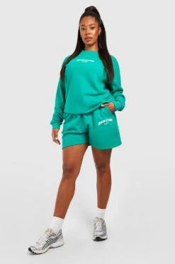 Plus Kurzer Trainingsanzug Mit Dsgn Print 8 Plus Kurzer Trainingsanzug Mit Dsgn Print -Plus Jane Stil Geschaft gzz55127 green xl 2