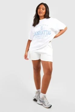 Plus T-Shirt Mit Manhattan-Print -Plus Jane Stil Geschaft gzz55305 pastel20blue xl 2