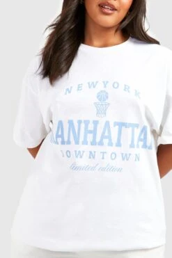 Plus T-Shirt Mit Manhattan-Print -Plus Jane Stil Geschaft gzz55305 pastel20blue xl 3
