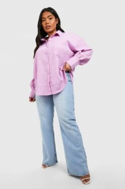 Plus Strukturiertes Oversize Hemd 8 Plus Strukturiertes Oversize Hemd -Plus Jane Stil Geschaft gzz55347 lilac xl 2