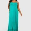 Plus Jersey-Maxikleid -Plus Jane Stil Geschaft gzz55810 green xl
