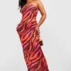 Plus Jersey Bandeau-Maxikleid Mit Zebraprint -Plus Jane Stil Geschaft gzz55815 red xl