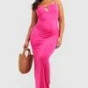 Plus Jersey-Maxikleid Mit Keyhole-Ausschnitt -Plus Jane Stil Geschaft gzz55819 hot20pink xl
