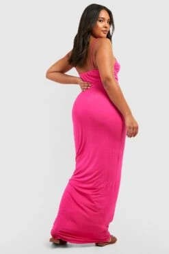 Plus Jersey-Maxikleid Mit Keyhole-Ausschnitt -Plus Jane Stil Geschaft gzz55819 hot20pink xl 1