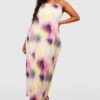 Plus Plissee-Maxikleid Mit Abstraktem Print 2 Plus Plissee-Maxikleid Mit Abstraktem Print -Plus Jane Stil Geschaft gzz55907 purple xl
