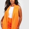Plus ärmelloser Jersey-Blazer -Plus Jane Stil Geschaft gzz57212 orange xl