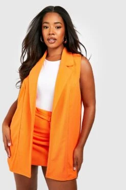 Plus ärmelloser Jersey-Blazer