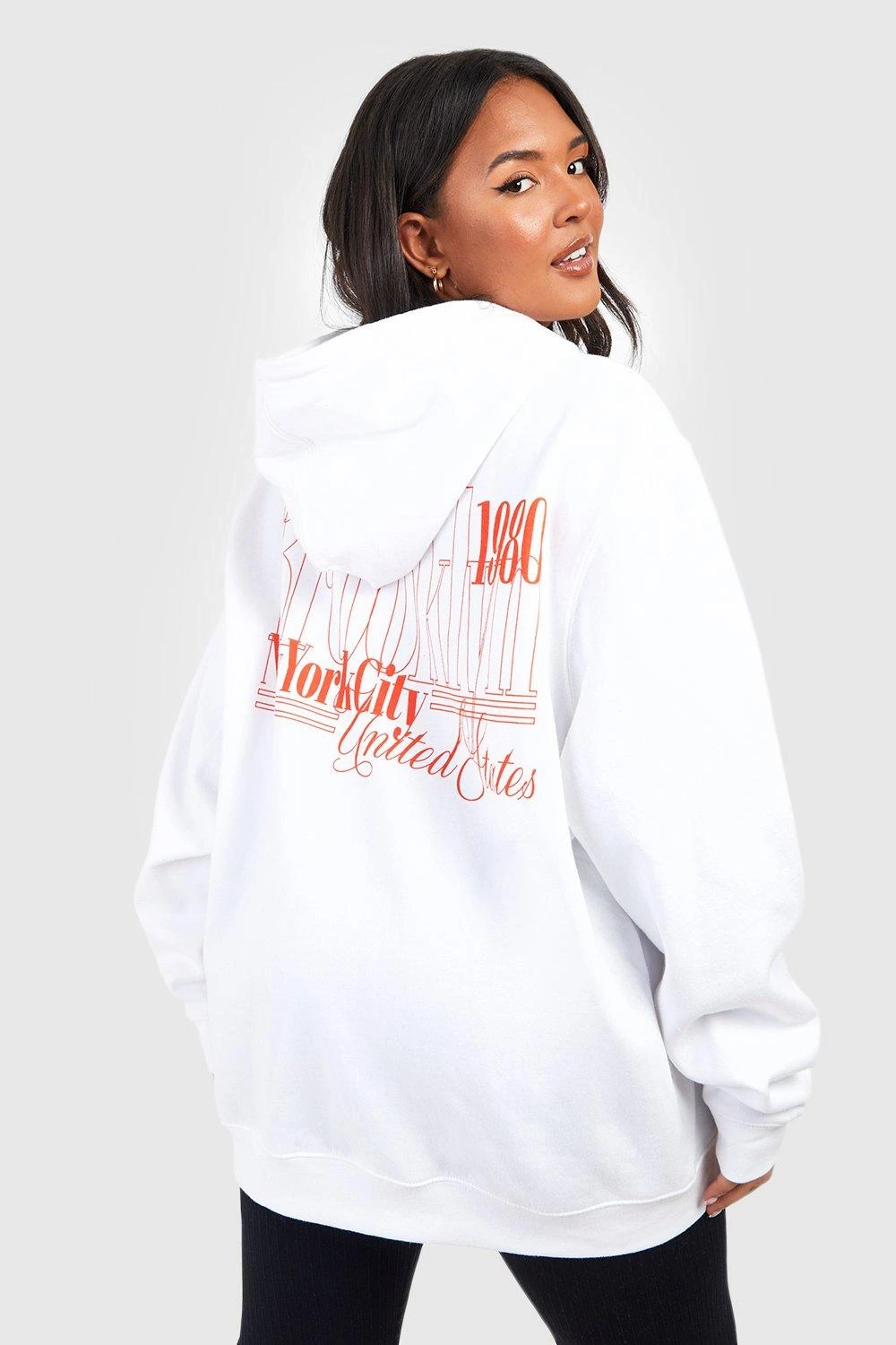 Plus Oversize Hoodie Mit Brooklyn-Print 3 Plus Oversize Hoodie Mit Brooklyn-Print