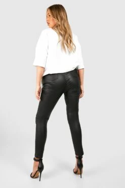 Plus Skinny Jeans Mit PU-Beschichtung 7 Plus Skinny Jeans Mit PU-Beschichtung -Plus Jane Stil Geschaft pzz01164 black xl 1