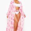 Plus Strand-Kimono Mit Paisley-Print -Plus Jane Stil Geschaft pzz01848 pink xl