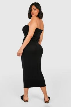 Plus Basic Bandeau-Maxikleid -Plus Jane Stil Geschaft pzz02632 black xl 1