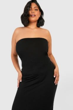 Plus Basic Bandeau-Maxikleid -Plus Jane Stil Geschaft pzz02632 black xl 3
