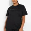 Plus Metallic T-Shirt Mit Ye Saint West Print -Plus Jane Stil Geschaft pzz05859 black xl