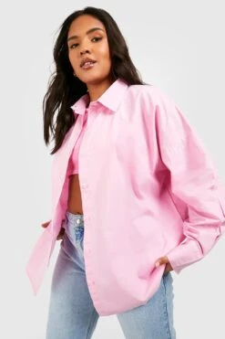 Plus Oversize Hemd -Plus Jane Stil Geschaft pzz06366 baby20pink xl 3
