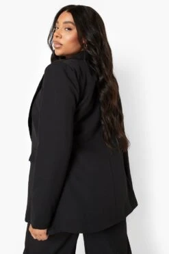 Plus Zweireihiger Blazer -Plus Jane Stil Geschaft pzz08716 black xl 1