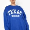 Plus Oversize Sweatshirt Mit Texas-Print -Plus Jane Stil Geschaft pzz10147 cobalt xl