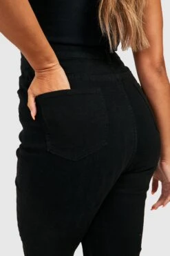 Plus Stretch Skinny Jeans Mit 5-Taschen 9 Plus Stretch Skinny Jeans Mit 5-Taschen -Plus Jane Stil Geschaft pzz10379 black xl 3