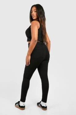 Plus Jeggings Mit Hohem Bund -Plus Jane Stil Geschaft pzz60686 black xl 1