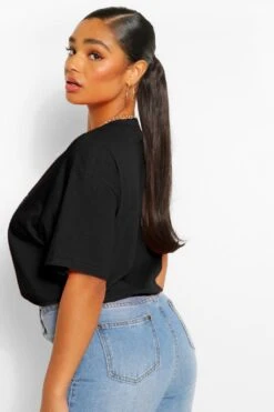 Plus Leopardenprint T-Shirt Mit J'Adore Slogan -Plus Jane Stil Geschaft pzz61069 black xl 1