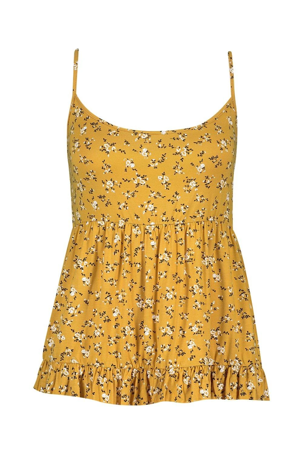 Plus Florales Gestuftes Smok-Trägertop 5 Plus Florales Gestuftes Smok-Trägertop – Bild 3