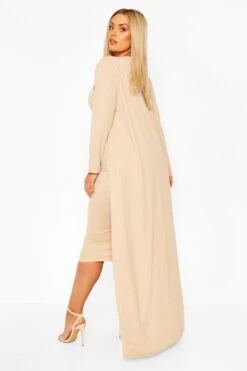 Plus Bandeau-Kleid Und Duster-Mantel -Plus Jane Stil Geschaft pzz65415 stone xl 1