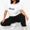 Plus 'Basic' T-Shirt -Plus Jane Stil Geschaft pzz68828 white xl