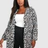 Plus Duster-Mantel Mit Leopardenprint -Plus Jane Stil Geschaft pzz68857 tan xl