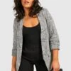 Plus Karierter Hahnentritt Blazer 1 Plus Karierter Hahnentritt Blazer -Plus Jane Stil Geschaft pzz69047 grey xl