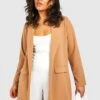 Plus Boyfriend-Blazer Mit Taschen-Detail 2 Plus Boyfriend-Blazer Mit Taschen-Detail -Plus Jane Stil Geschaft pzz69904 camel xl