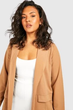 Plus Boyfriend-Blazer Mit Taschen-Detail -Plus Jane Stil Geschaft pzz69904 camel xl 3