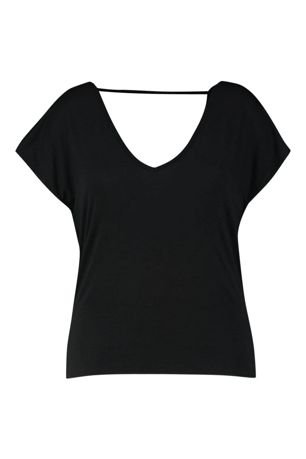 Plus Basic T-Shirt Mit V-Ausschnitt Und Keyhole-Ausschnitt 5 Plus Basic T-Shirt Mit V-Ausschnitt Und Keyhole-Ausschnitt – Bild 3