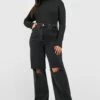 Plus Gerippter Body Mit Rollkragen -Plus Jane Stil Geschaft pzz74922 black xl